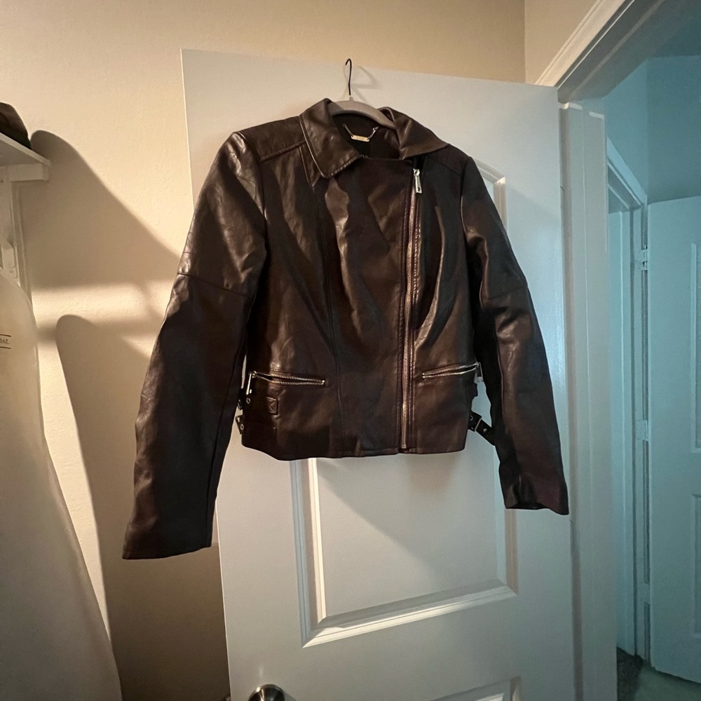 Dark brown leather jacket